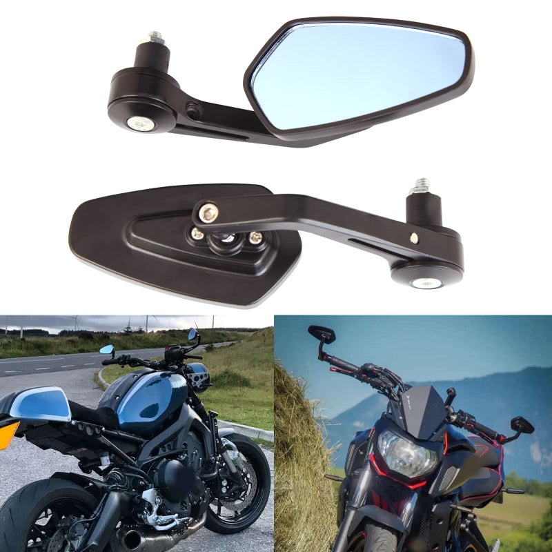 MISS MOLY Universal Black Motorcycle Mirrors Bar End Side Mirror Compatible with Honda Scooter Suzuki Yamaha Kawasaki Victory Harley Davidsonâ€¦ - Image 4